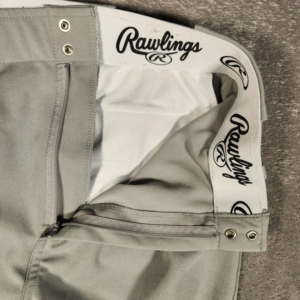 Rawlings Baseball Pants Mens Size M Grey Excellent Pro-Dri‎ ACABP31SR Reinforced